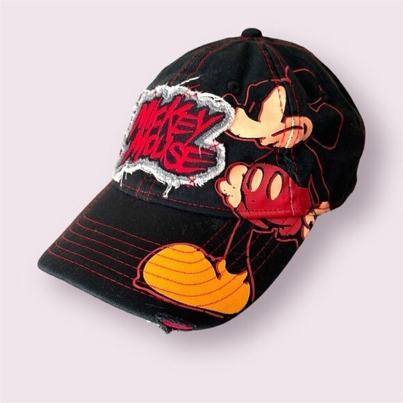 DISNEY PARKS Youth Distressed Mickey Mouse Strapback Hat - Picture 1 of 11